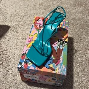 Jeffrey Campbell Fluxx Heeled Sandal. Aqua. 8.5. Brand new! In original box :)